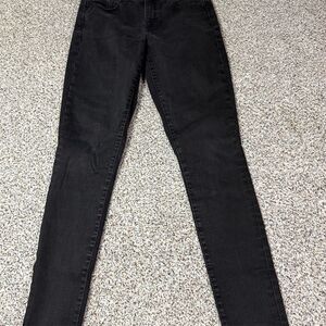 Women's Black Skinny Jeans Size 8 Tall Stretch Denim Mid Rise